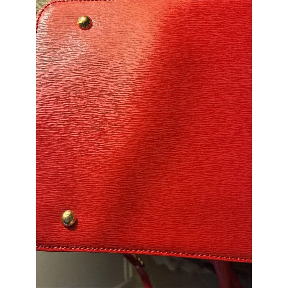 Lauren Ralph Lauren Women’s Newbury Red Double-Zip Satchel Tote Purse - Picture 8 of 8